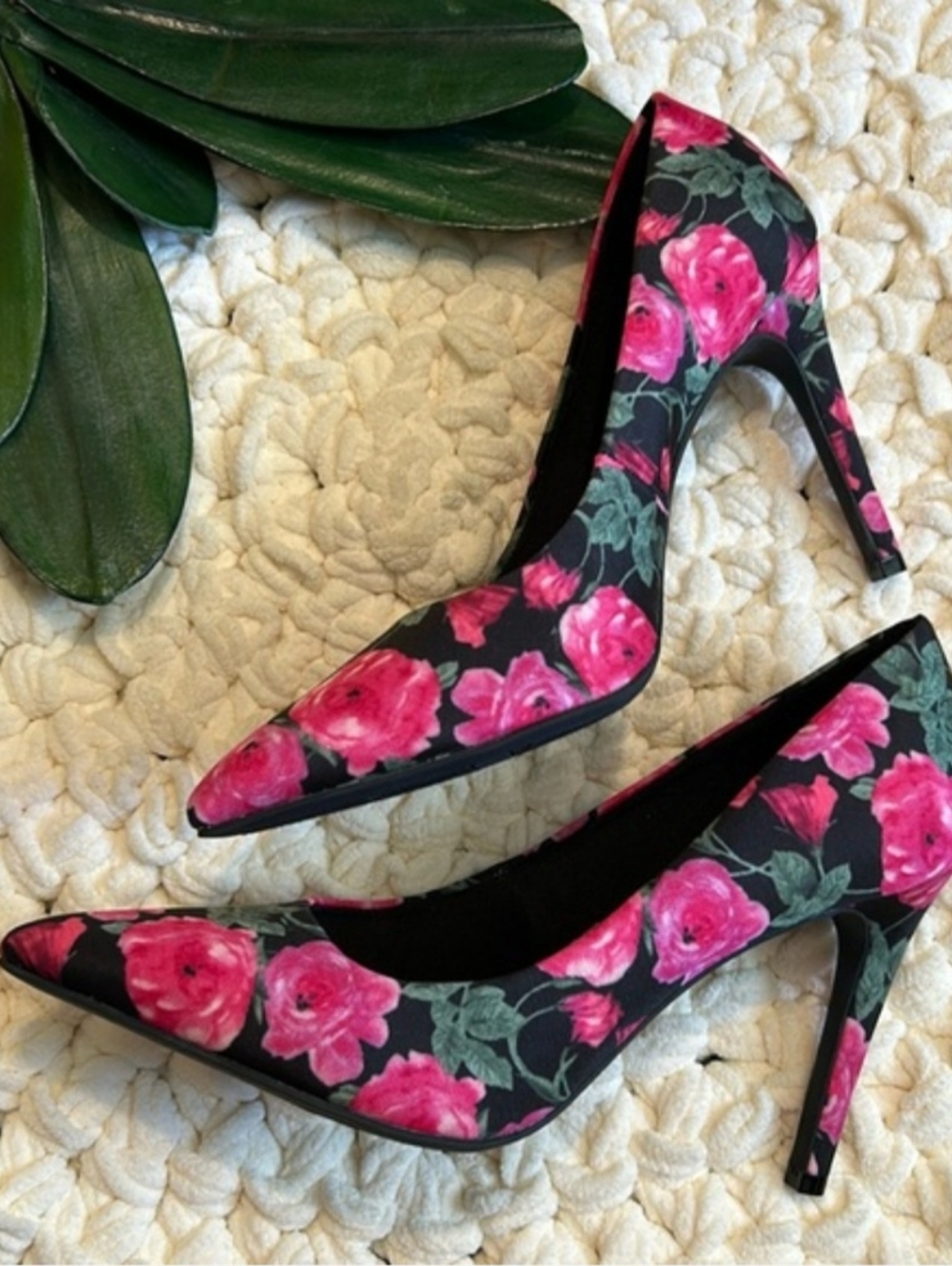 Christian Siriano floral heels